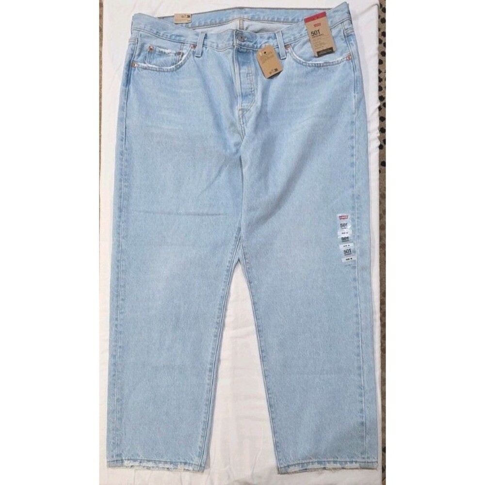 Levi's 501 Original Fit Jeans Women Size 18 W Blue Light Wash Straight Leg Denim